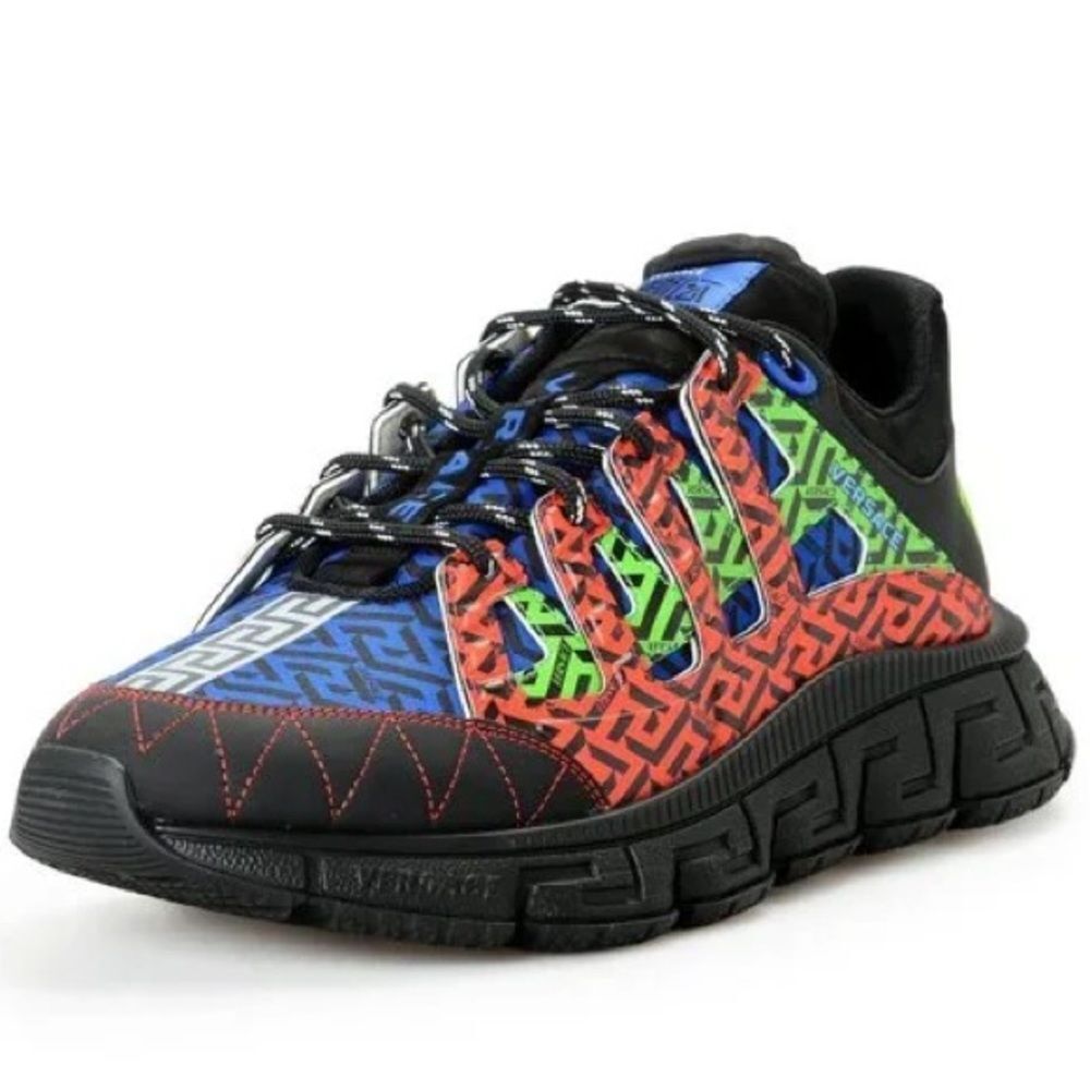Versace Men's Trigeca Sneakers Nero/Saphire/Green 43